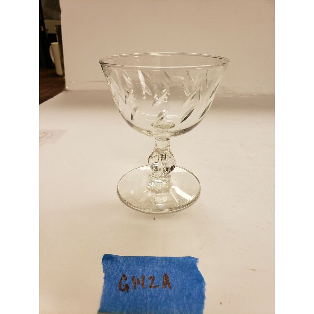 Stemware, Etched, Clear, Vintage, Dessert/Sherbert VG (G142)